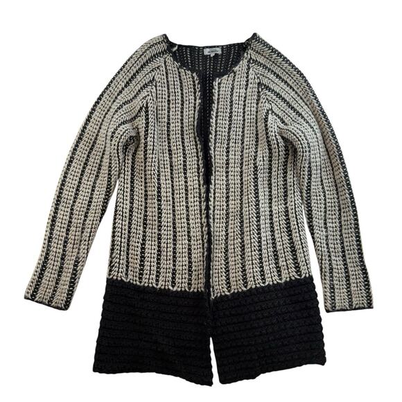 Maison Pholya M Medium Cardigan Sweater Alpaca Wool Blend Open Front Italian - Picture 1 of 10